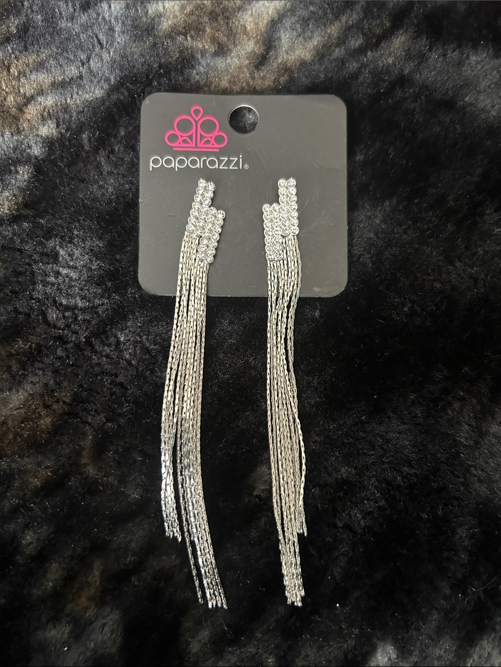 paparazzi Silver Cascading Chain Fringe Earrings